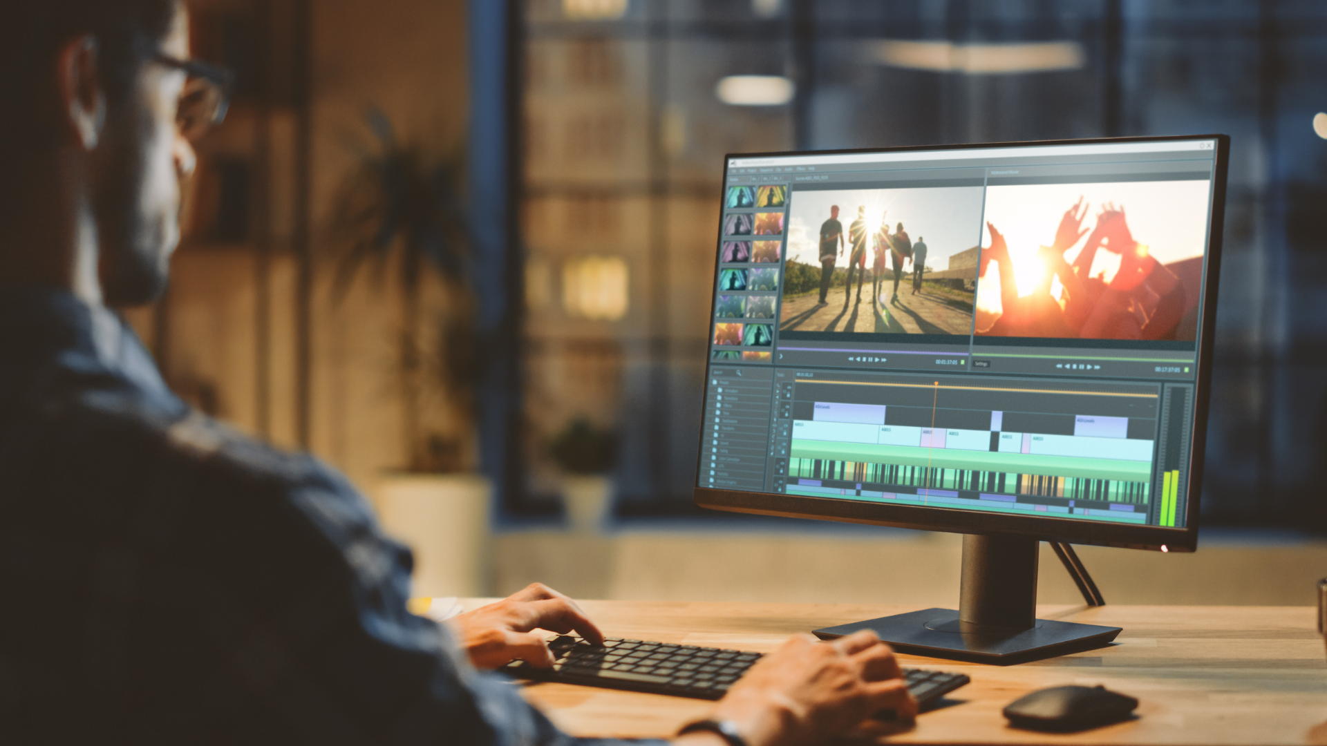 Man editing a Eulogy Video as part of leaving a digital legacy for loved ones