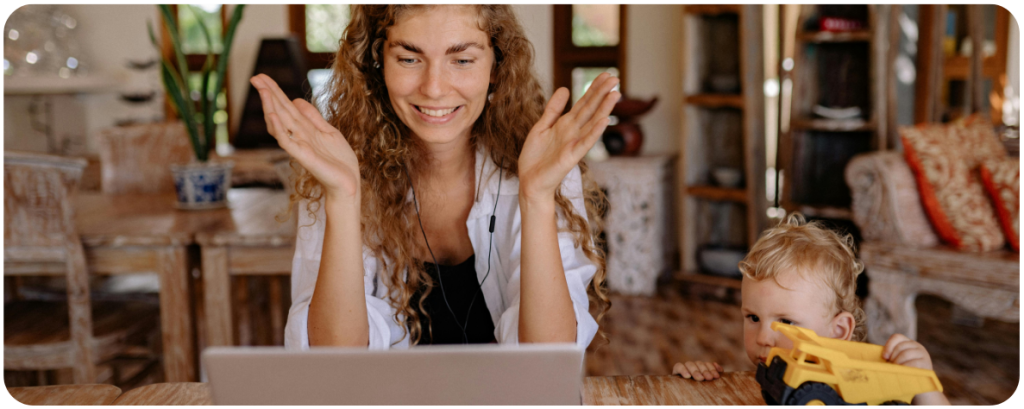 Mom in front of her computer as an example of how to tell your story and create a digital legacy
